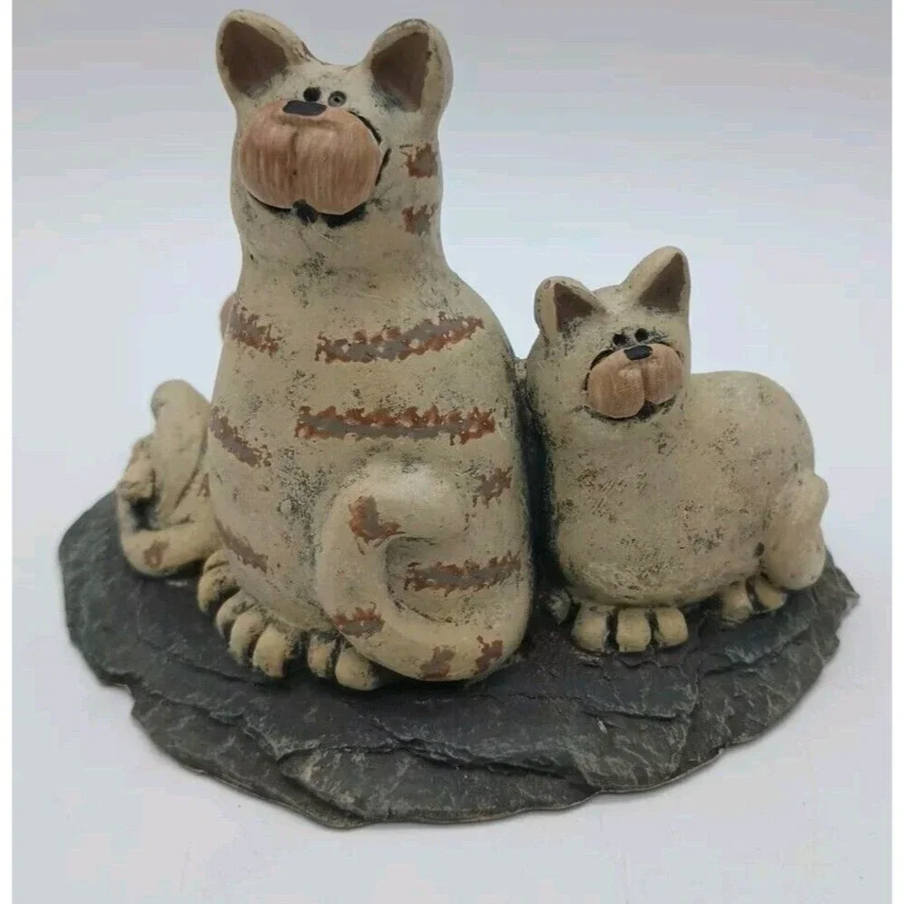 Vtg Crazy Mountain Cat Trio Votive Candleholder Tabby Kitten Tea light Figural